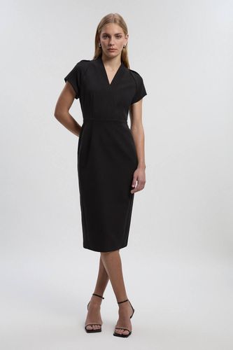 Robe Midi Crayon Structurée en Crêpe Forever | Taille 14 - KarenMillen - Modalova