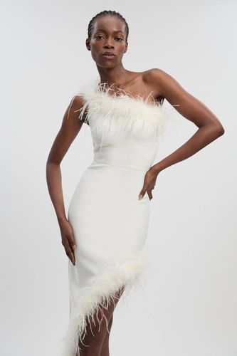 Robe Maxi Tricot Bandage Ajustante à Plumes Petite Taille | Taille Medium - KarenMillen - Modalova