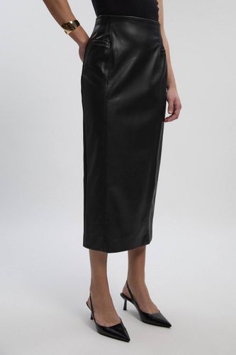 Jupe Crayon Mi-Longue en synthétique avec Détail Couture à la Taille - Petite Taille | Taille 16 - KarenMillen - Modalova