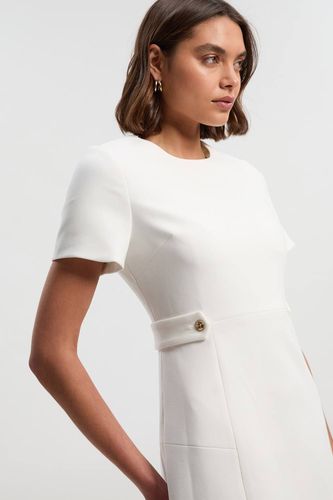 Robe Mini Ajustée Essential en Tissu Stretch Compact avec Détail Patte à la Taille | Taille 16 - KarenMillen - Modalova
