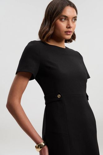 Robe Mini Ajustée Essential en Tissu Stretch Compact avec Détail Patte à la Taille | Taille 16 - KarenMillen - Modalova