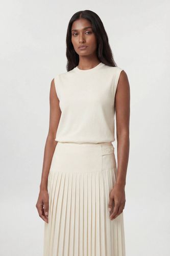 Jupe Plissée Ajustée En Satin Style Smoking | Taille 16 - KarenMillen - Modalova