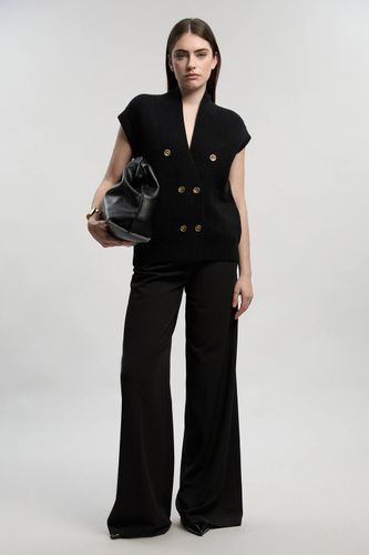 Débardeur Sans Manches En Maille Avec Détail Boutons | Taille Medium - KarenMillen - Modalova