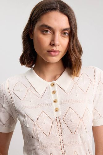 Haut À Col En Maille Motif Argyle | Taille Medium - KarenMillen - Modalova