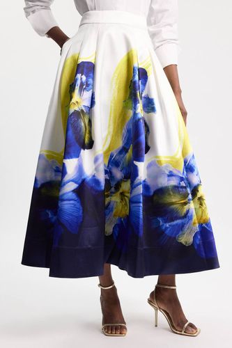 Jupe De Bal En Sergé À Imprimé Floral Photographique | Taille 8 - KarenMillen - Modalova
