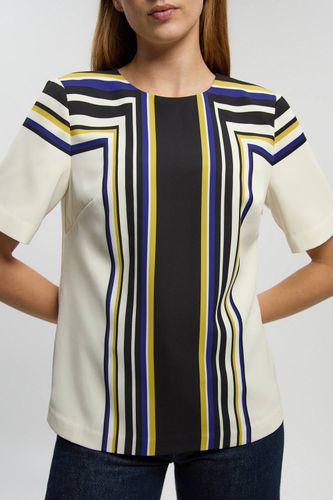 Blouse À Manches Évasées En Sergé Tissé À Rayures Contrastées | Taille 10 - KarenMillen - Modalova