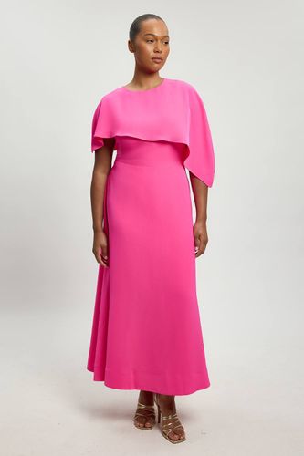 Robe Midi Ajustée Grande Taille Avec Détail Cape Structurée Douce | Taille 22 - KarenMillen - Modalova