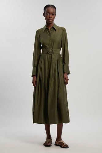 Robe Chemise Midi Tissée En Organdi | Taille 14 - KarenMillen - Modalova