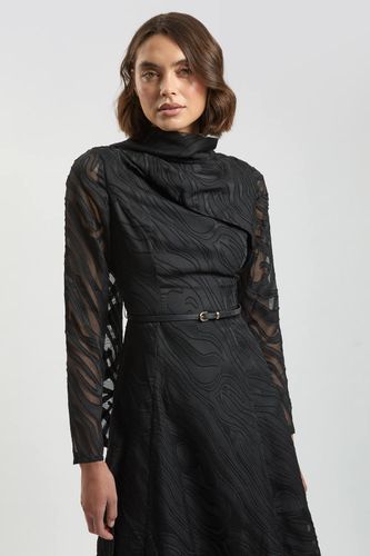 Robe Maxi Tissée À Détail Foulard Et Rayures Slub Auto-rayées | Taille 16 - KarenMillen - Modalova