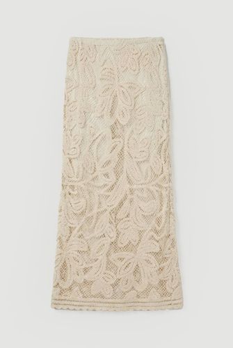 Jupe De Plage En Crochet Fleuri Tissé Coupe Biais | Taille Medium - KarenMillen - Modalova