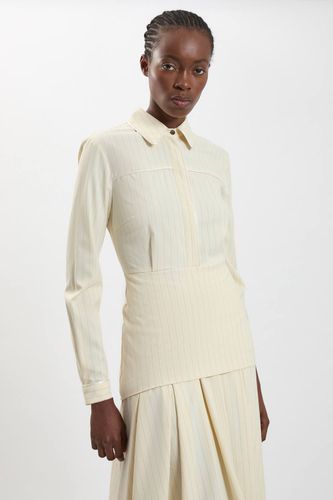 Robe Maxi Cintrée À Rayures Tennis Avec Col Chemisier | Taille 16 - KarenMillen - Modalova
