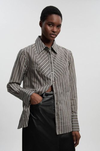 Chemise Tissée À Rayures En Popeline Avec Plastron | Taille 16 - KarenMillen - Modalova