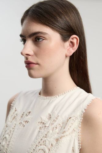 Robe Maxi Tissée Lin Viscose à Broderie Ajourée | Taille 16 - KarenMillen - Modalova