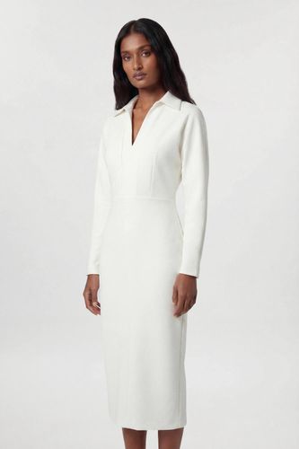 Robe Midi Ajustée À Col Chemise Et Manches Longues | Taille 16 - KarenMillen - Modalova
