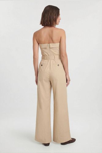 Combinaison-pantalon Bandeau En Coton Façon Trench Cintrée | Taille 16 - KarenMillen - Modalova
