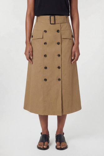 Jupe Plissée Ajustée En Coton Boutonnée Devant Inspiration Trench | Taille 16 - KarenMillen - Modalova