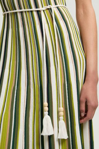 Robe Midi En Maille Rayée À Dos Nu Avec Ceinture | Taille Medium - KarenMillen - Modalova