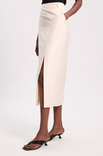 Jupe Crayon Midi Ajustée En Satin | Taille 16 - KarenMillen - Modalova