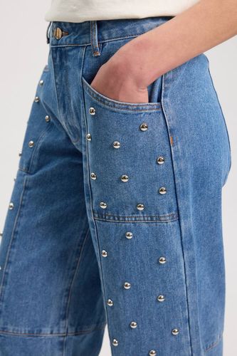 Jean Jambe Tonneau En Denim À Clous | Taille 16 - KarenMillen - Modalova