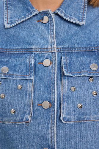 Veste En Denim À Col Clouté | Taille 16 - KarenMillen - Modalova