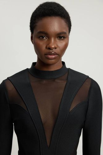 Haut En Maille À Détails Mesh Et Construction Bandage Sculptante | Taille 16 - KarenMillen - Modalova