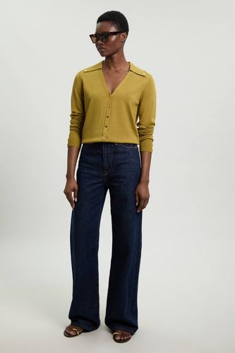 Cardigan En Maille Mélangée Viscose À Col Et Détails Pressions | Taille Medium - KarenMillen - Modalova