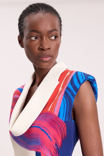 Robe Midi Ajustée Sans Manches À Encolure Drapée Polie Petite | Taille 16 - KarenMillen - Modalova