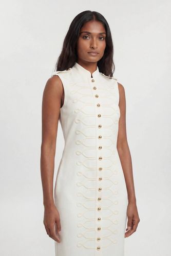 Robe Crayon Droite Compacte Stretch À Détails Boutons | Taille 16 - KarenMillen - Modalova