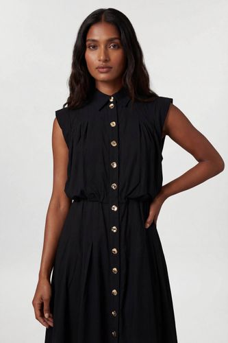 Robe Midi Boutonnée En Popeline De Coton | Taille 16 - KarenMillen - Modalova