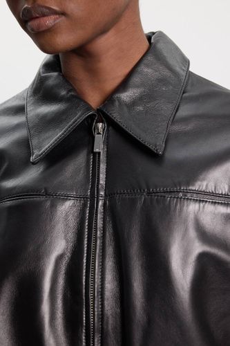 Blouson Aviateur En Cuir À Col | Taille 16 - KarenMillen - Modalova