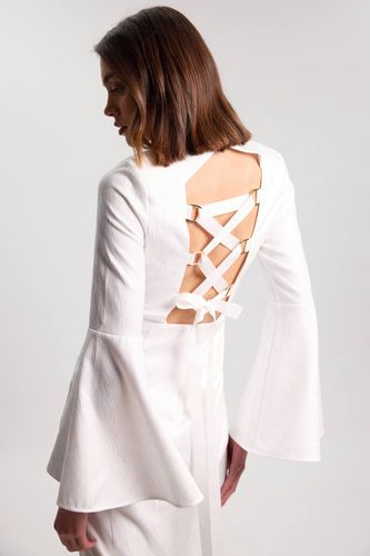 Robe Midi Ajustée Avec Détail De Laçage Au Dos | Taille 16 - KarenMillen - Modalova