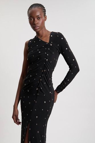 Robe Longue Ajustée En Crêpe Premium Avec Découpes Et Ornements | Taille Medium - KarenMillen - Modalova
