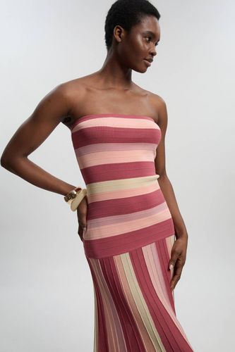 Robe Maxi Tricot Bardot Rayée Petite Taille | Taille Large - KarenMillen - Modalova