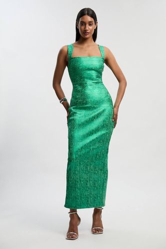 Robe Longue Moulante en Maille à Bretelles Métallisée | Taille 14 - KarenMillen - Modalova