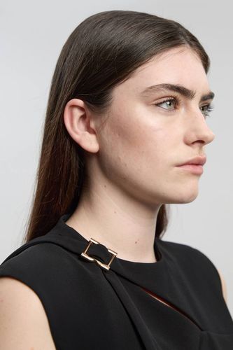 Robe Ajustée À Col Drapé Et Jupe Ample Polie | Taille 16 - KarenMillen - Modalova