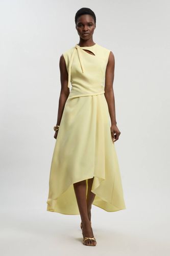 Robe Petite Ajustée À Encolure Drapée Et Jupe Ample Polie | Taille 8 - KarenMillen - Modalova