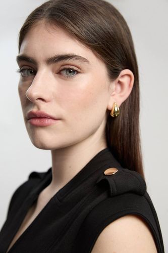 Robe Mi-Longue Petite en Ponte avec Col V et Détail Patte | Taille Medium - KarenMillen - Modalova