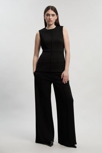 Pantalon Ponte Jambes Larges | Taille Medium - KarenMillen - Modalova
