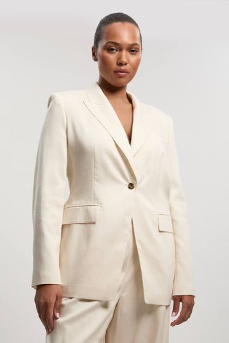 Blazer Taillé En Lin Grande Taille À Boutonnage Simple | Taille 20 - KarenMillen - Modalova