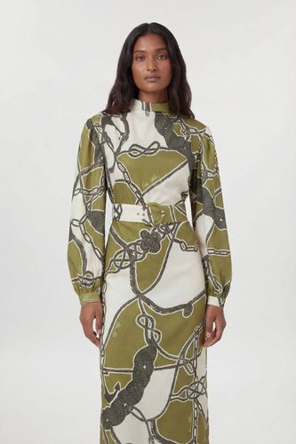 Robe Maxi Tissée À Imprimé Chaîne Avec Manches Ballon | Taille 14 - KarenMillen - Modalova