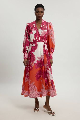 Robe Maxi À Manches Ballon Baroque Petite | Taille 16 - KarenMillen - Modalova
