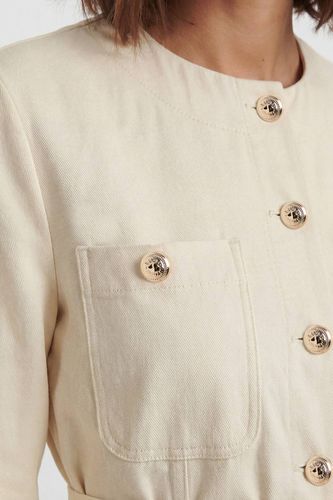 Chemise Petite En Coton Utilitaire Avec Détails Boutons Et Ceinture À Nouer À La Taille | Taille 16 - KarenMillen - Modalova
