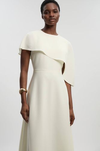 Robe Midi Ajustée Avec Détail Cape Souple | Taille 12 - KarenMillen - Modalova