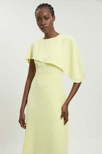 Robe Midi Ajustée Avec Détail Cape Souple | Taille 16 - KarenMillen - Modalova