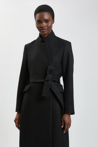 Manteau Long Cintré En Laine À Col Cranté | Taille 18 - KarenMillen - Modalova