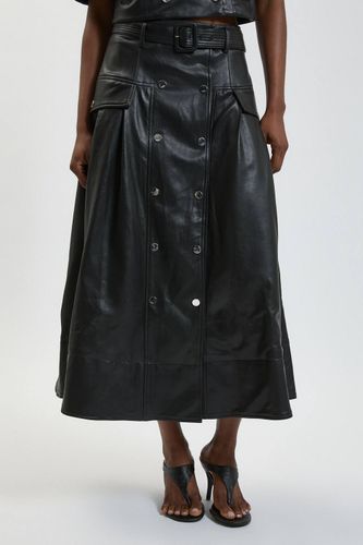 Jupe Plissée Évasée En Synthétiquecuir | Taille 18 - KarenMillen - Modalova