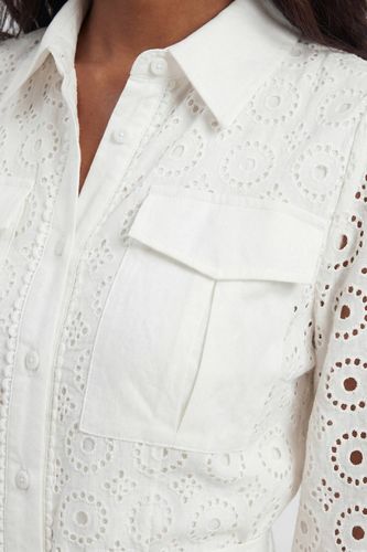 Robe Chemise Ceinturée En Broderie Anglaise De Coton | Taille 14 - KarenMillen - Modalova