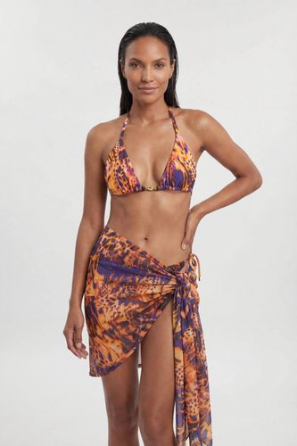 Jupe De Plage En Maille À Imprimé Animal Abstrait | Taille Medium - KarenMillen - Modalova