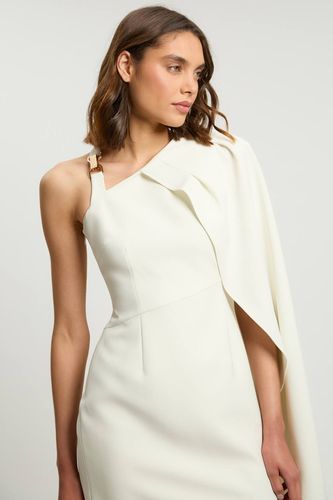 Robe Mini Asymétrique En Viscose Compacte Avec Détail Cape | Taille 18 - KarenMillen - Modalova