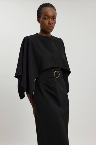 Robe Maxi Cape Asymétrique En Viscose Compacte | Taille 18 - KarenMillen - Modalova